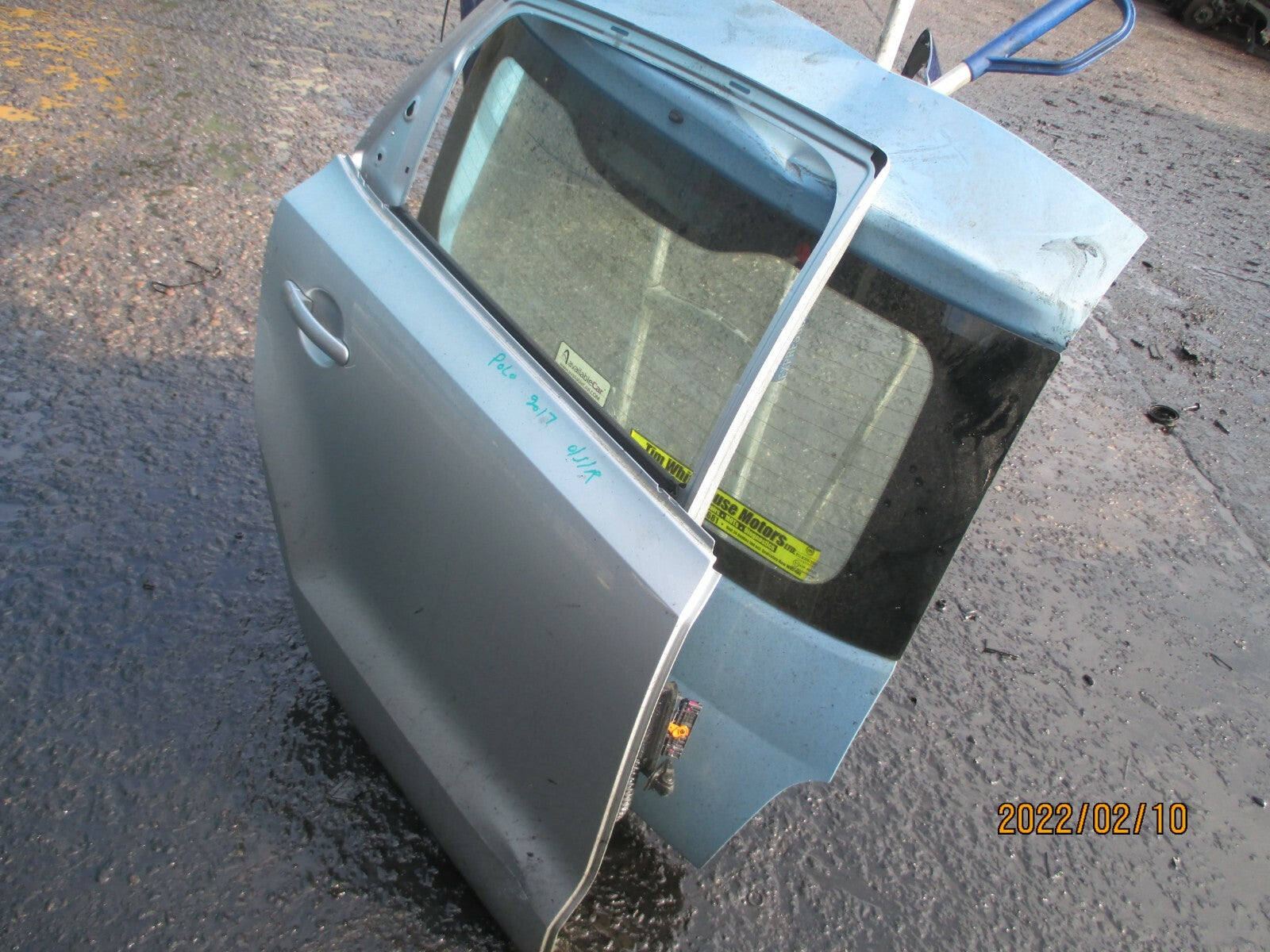 VOLKSWAGEN POLO MK5 6C 6R 5 DOOR DRIVER OFF SIDE REAR DOOR SILVER