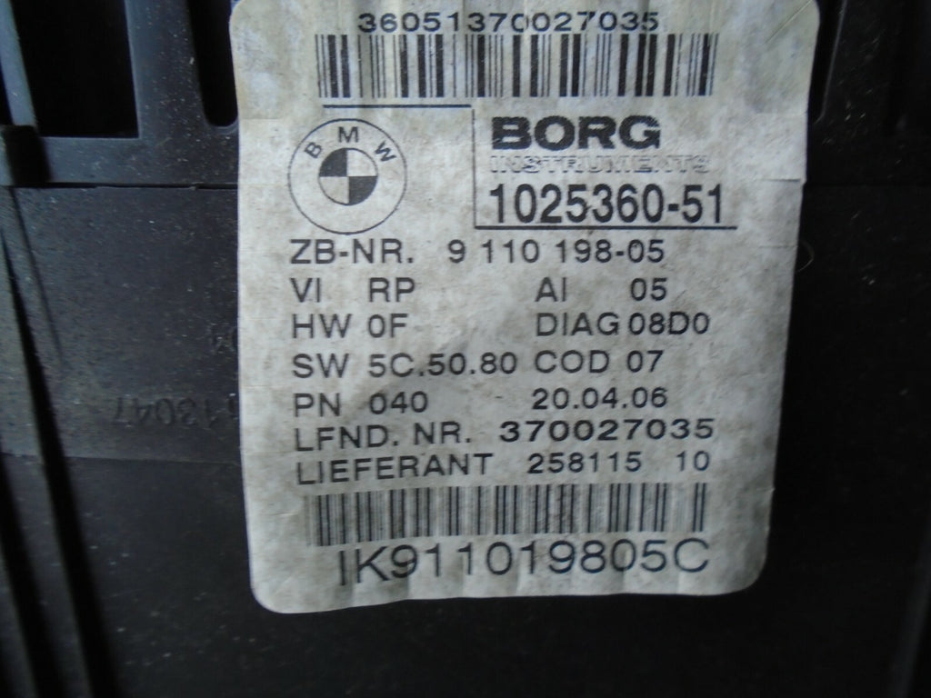 BMW 3 SERIES 2010 E90 SPEEDOMETER INSTRUMENT CLUSTER
