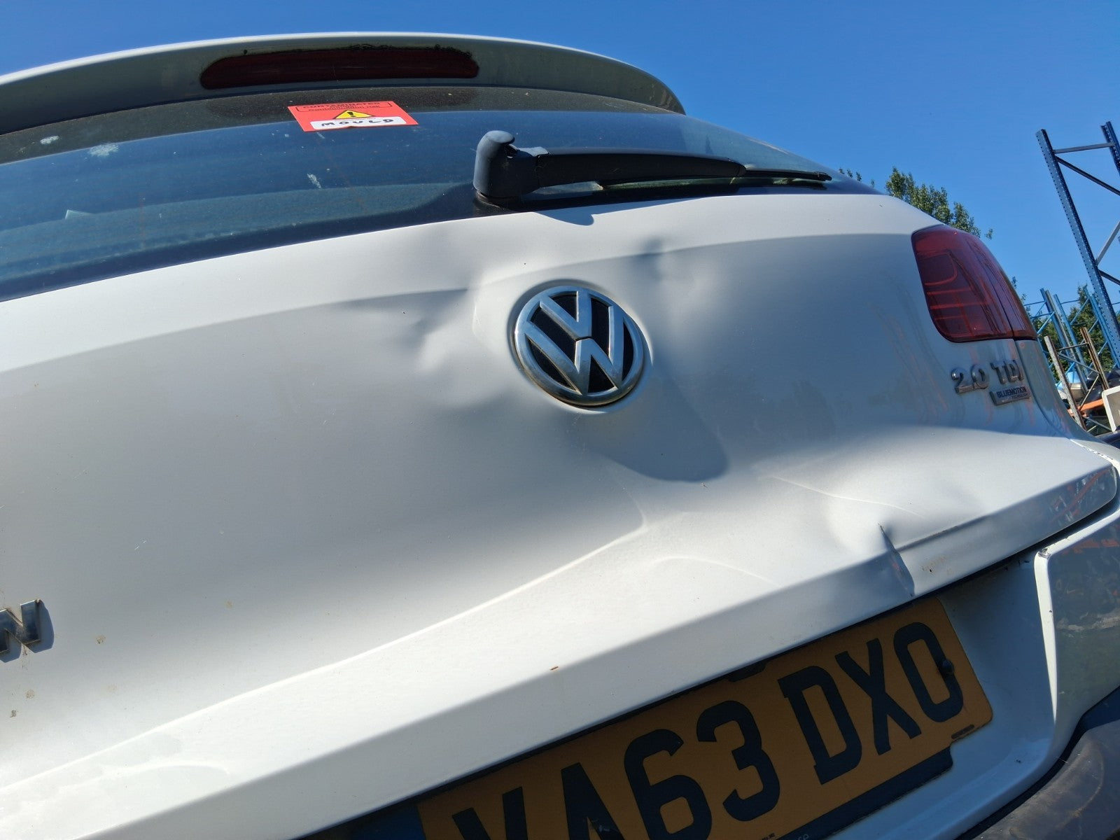 2013 VW VOLKSWAGEN TIGUAN FACELIFT REAR BARE TAILGATE BOOTLID PURE WHITE LC9A