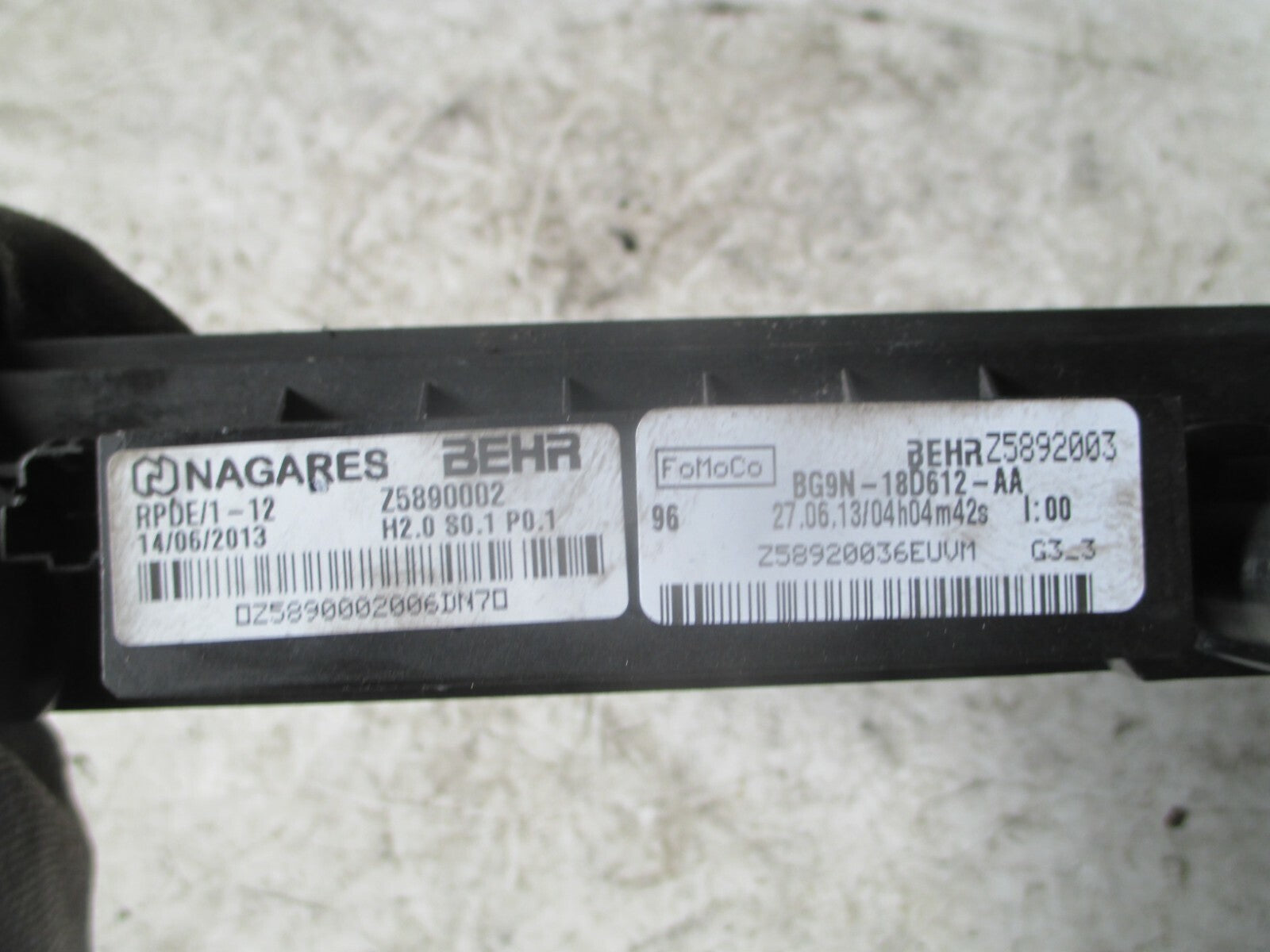 RANGE ROVER EVOQUE 2013 L538 AUXILIARY HEATER ELEMENT MATRIX BJ9N18D612