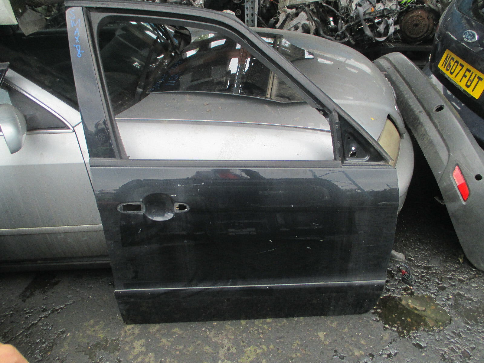 FORD S MAX 2008 5 DOOR 2.0 TDCI OSF DRIVER FRONT BARE DOOR BLACK