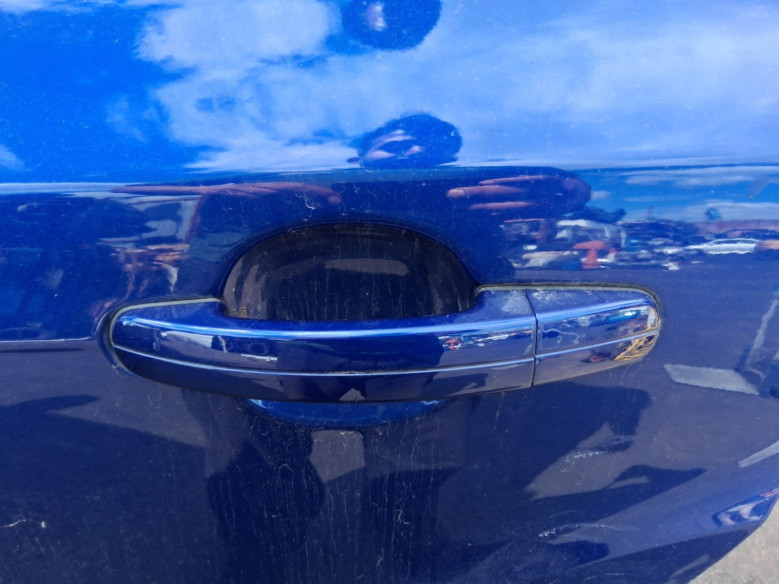 2015 FORD FOCUS MK3 NSR PASSENGER REAR EXTERIOR DOOR HANDLE DEEP IMPACT BLUE HF