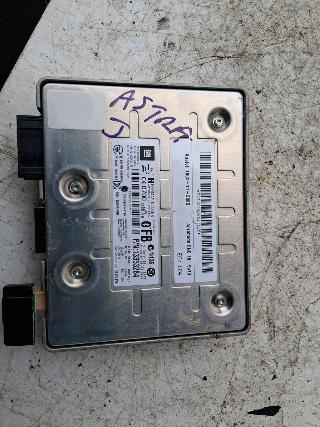 VAUXHALL ASTRA J 2013 BLUETOOTH CONTROL MODULE 13353284