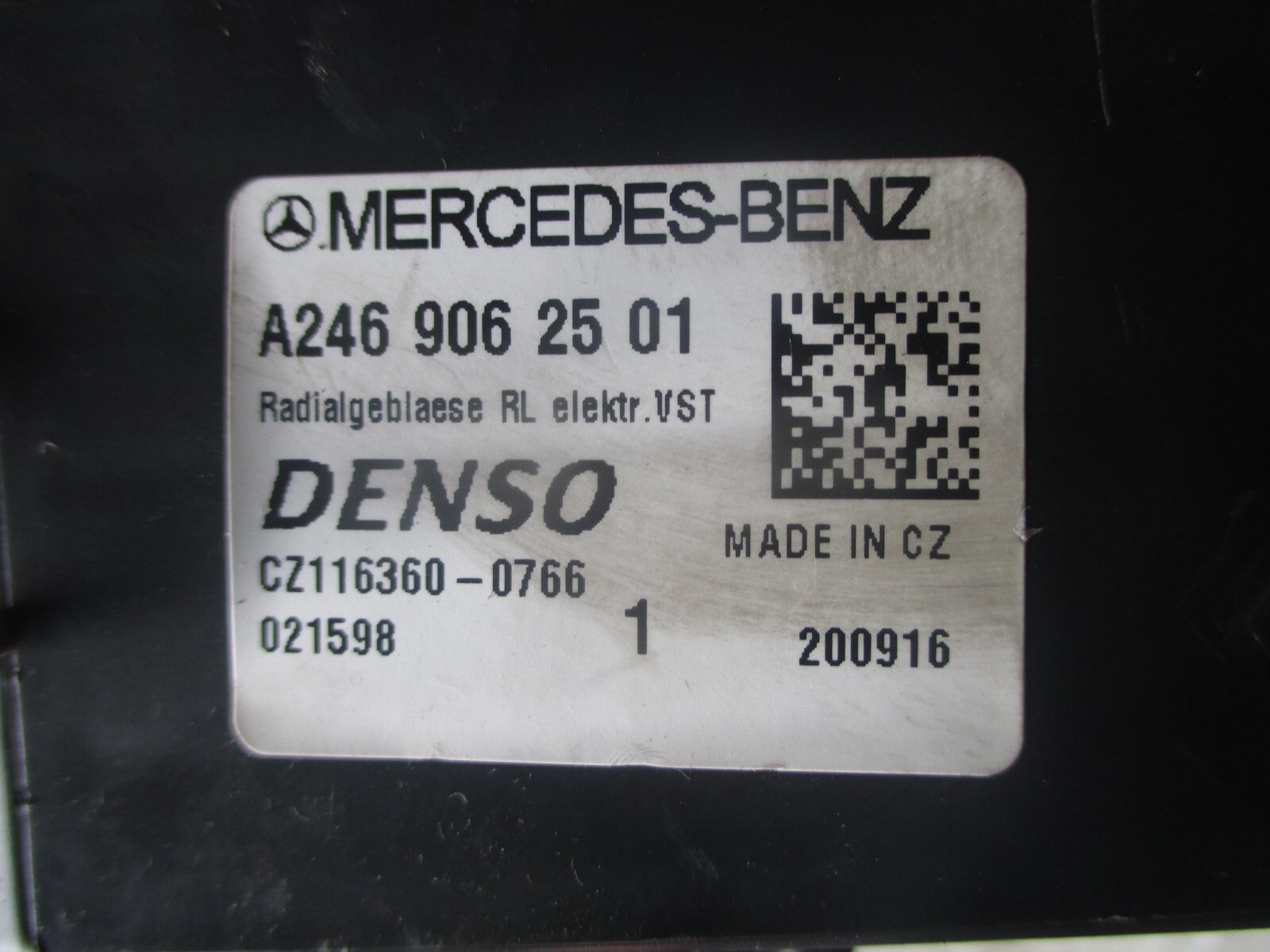 MERCEDES A CLASS W176 2016 HEATER BLOWER MOTOR FAN A2469062501