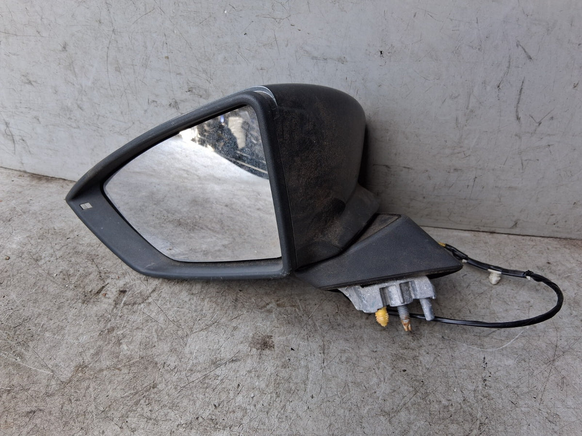 SEAT IBIZA MK5 2018 6F KJ NS PASSENGER SIDE LEFT WING MIRROR GREY