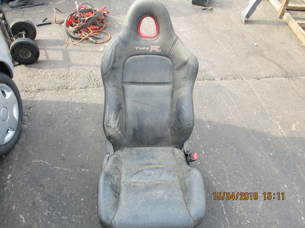 HONDA CIVIC TYPE R MK7 OSF DRIVER SIDE FRONT BLACK LEATHER SEAT