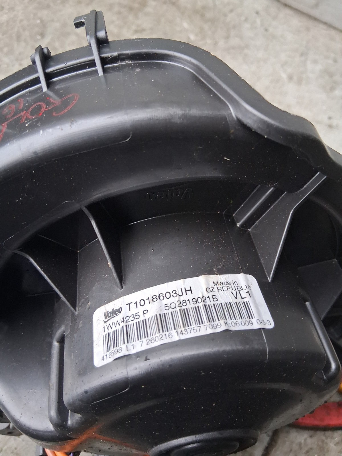 2016 VW VOLKSWAGEN GOLF HEATER BLOWER MOTOR FAN 5Q0907521C