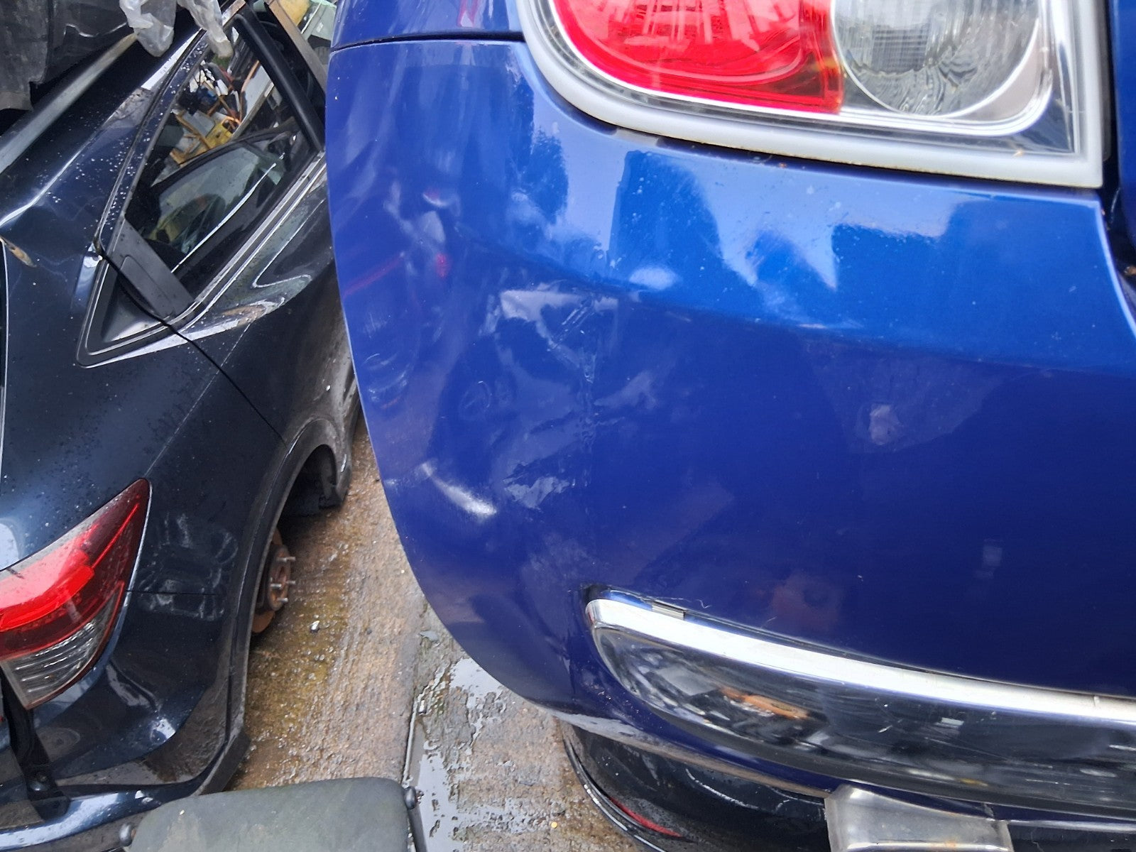 2010 FIAT 500 LOUNGE MK1 COMPLETE REAR BUMPER BLUE