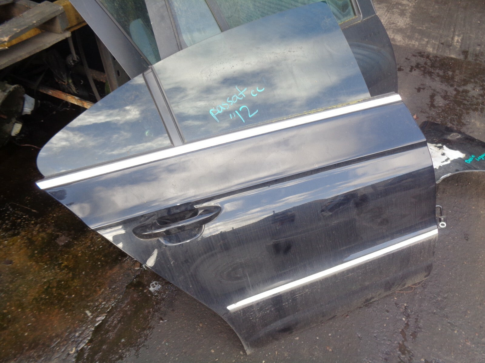 VW VOLKSWAGEN PASSAT CC GT OSR DRIVER SIDE REAR DOOR BLACK LC9X RH RIGHT