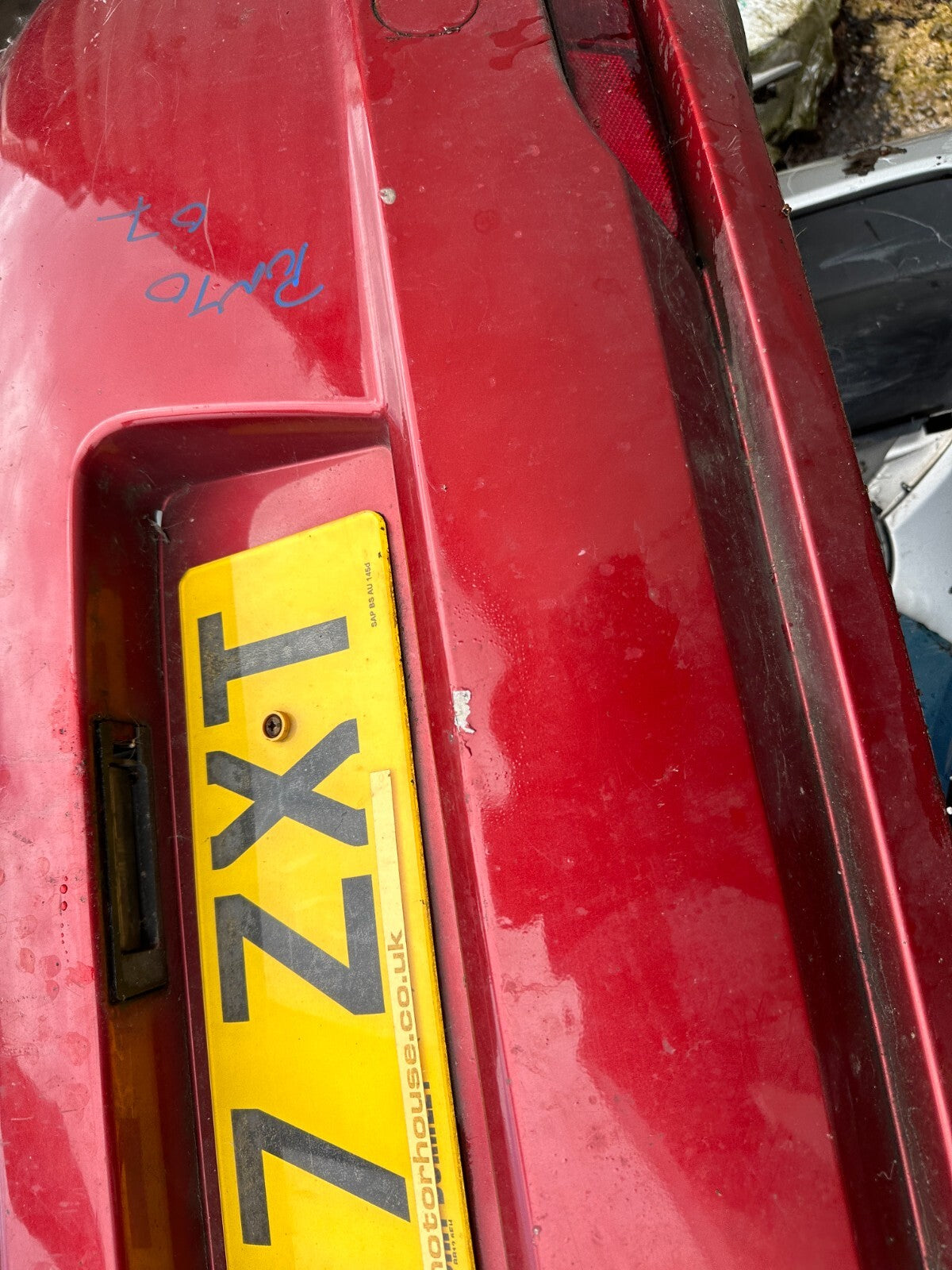 FIAT GRANDE PUNTO 2007 REAR COMPLETE BUMPER RED