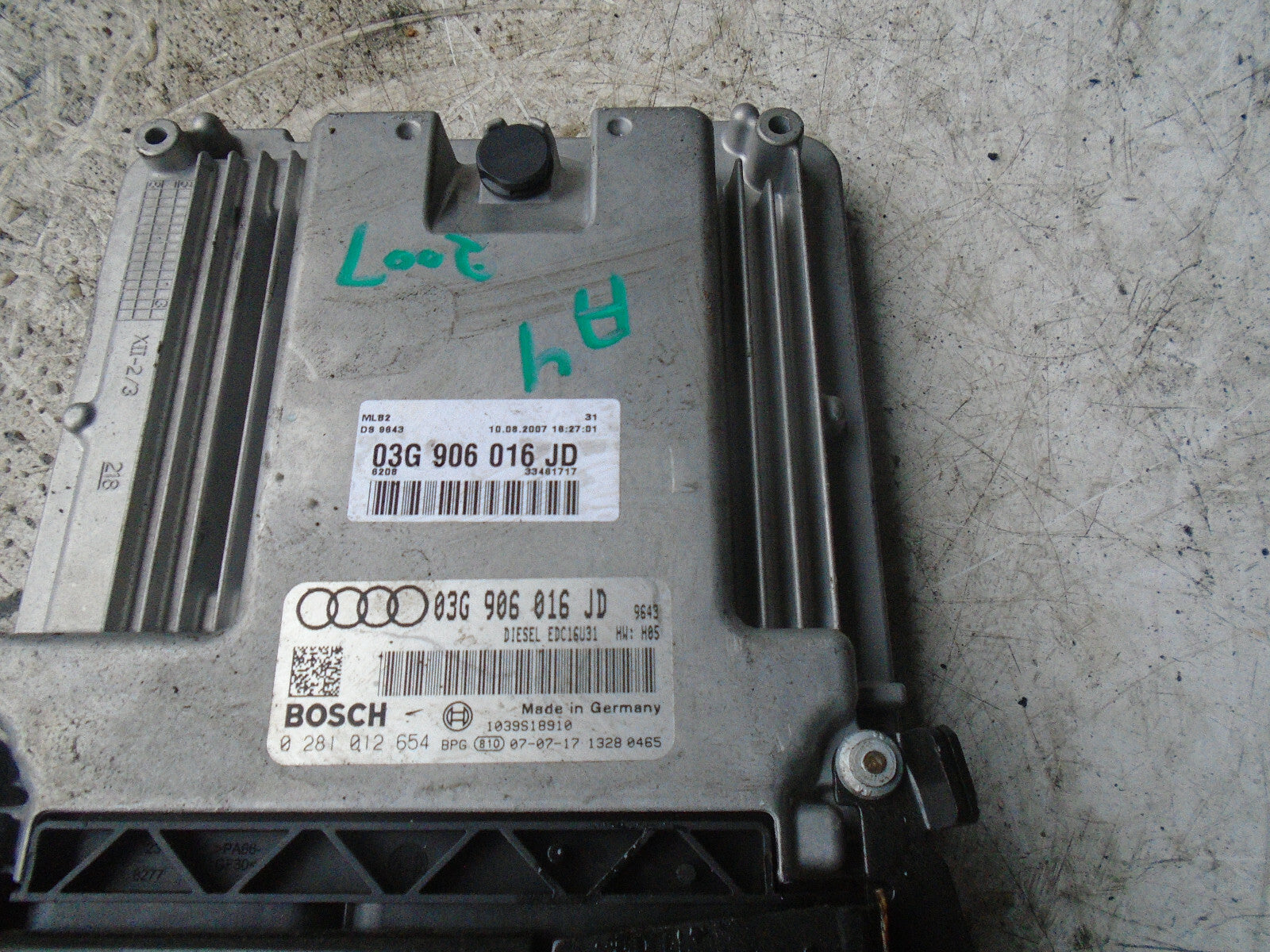 AUDI A4 2007 B7 2.0 TDI DIESEL ECU ENGINE CONTROL MODULE UNIT 03G906016JD