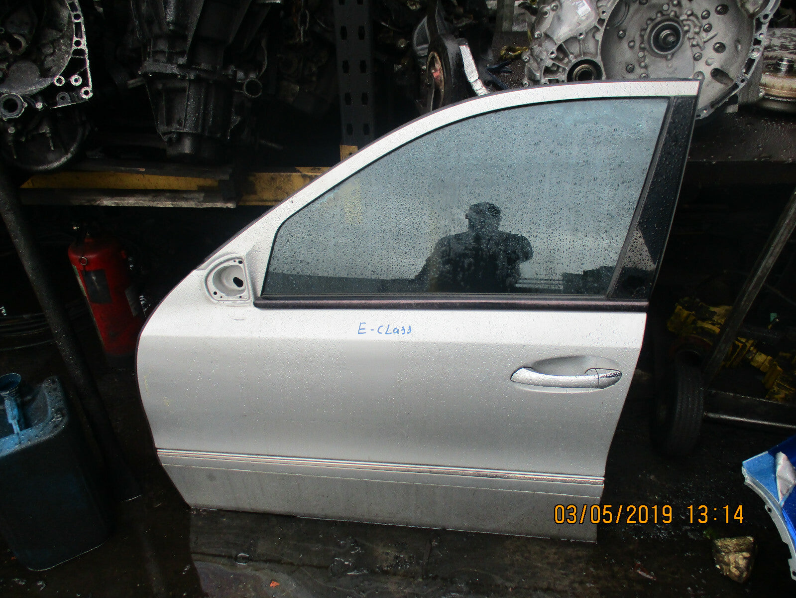 MERCEDES E CLASS W211 NSF PASSENGER SIDE FRONT DOOR BARE SILVER
