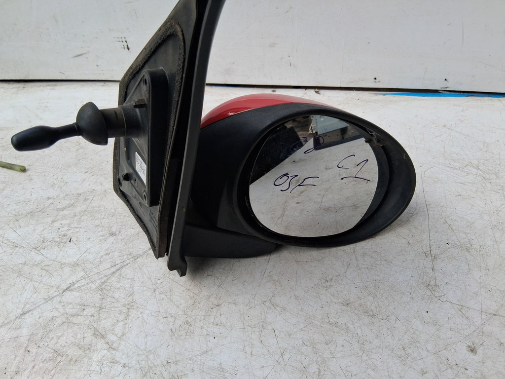 2008 CITROEN C1 MK1 OSF DRIVERSIDE FRONT MANUAL WING MIRROR RED 879100H020
