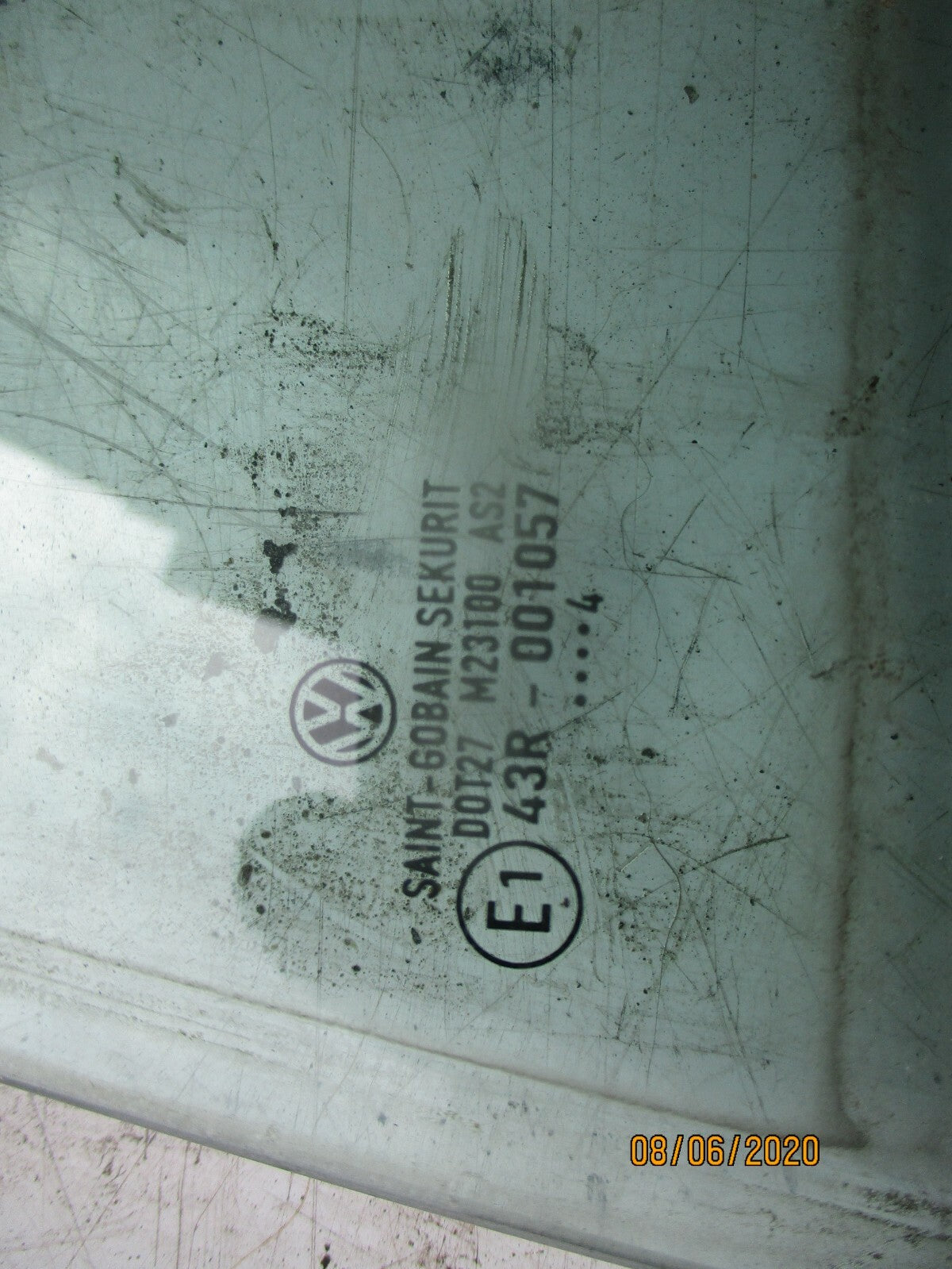 VOLKSWAGEN GOLF MK5 1K 2008 NSR PASSENGER REAR QUARTER WINDOW GLASS 43R-001057