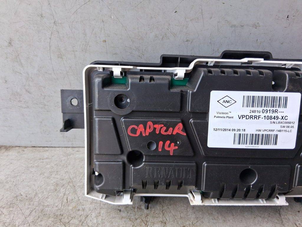 RENAULT CAPTUR 2014 1.5 DIESEL SPEEDO METER INSTRUMENT CLUSTER GAUGE 248100919R
