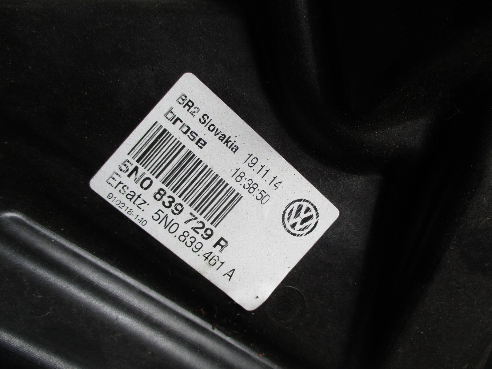 VW VOLKSWAGEN TIGUAN MK1 2012 NSR PASSENGER SIDE REAR WINDOW MOTOR REGULATOR
