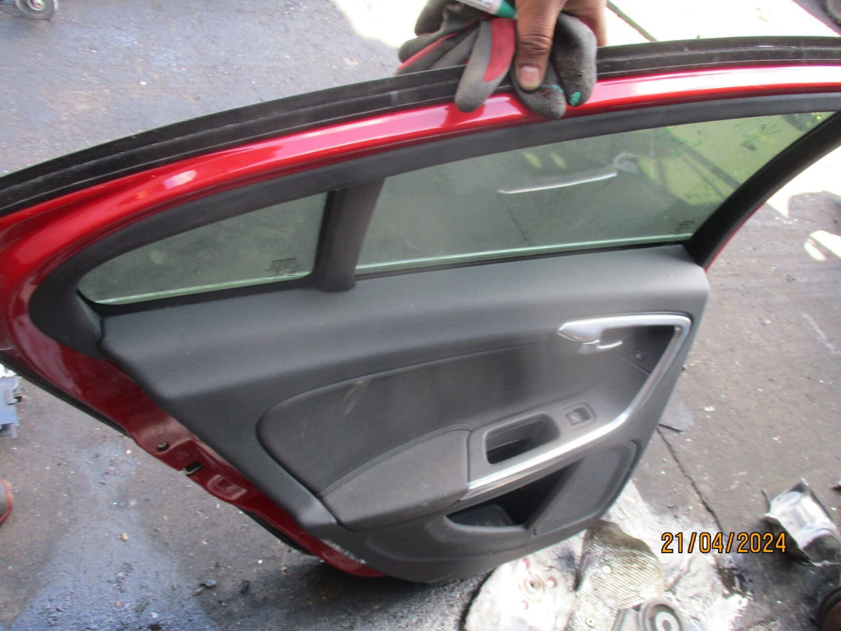 VOLVO S60 2014 MK2 NSR PASSENGER SIDE REAR COMPLETE DOOR RED