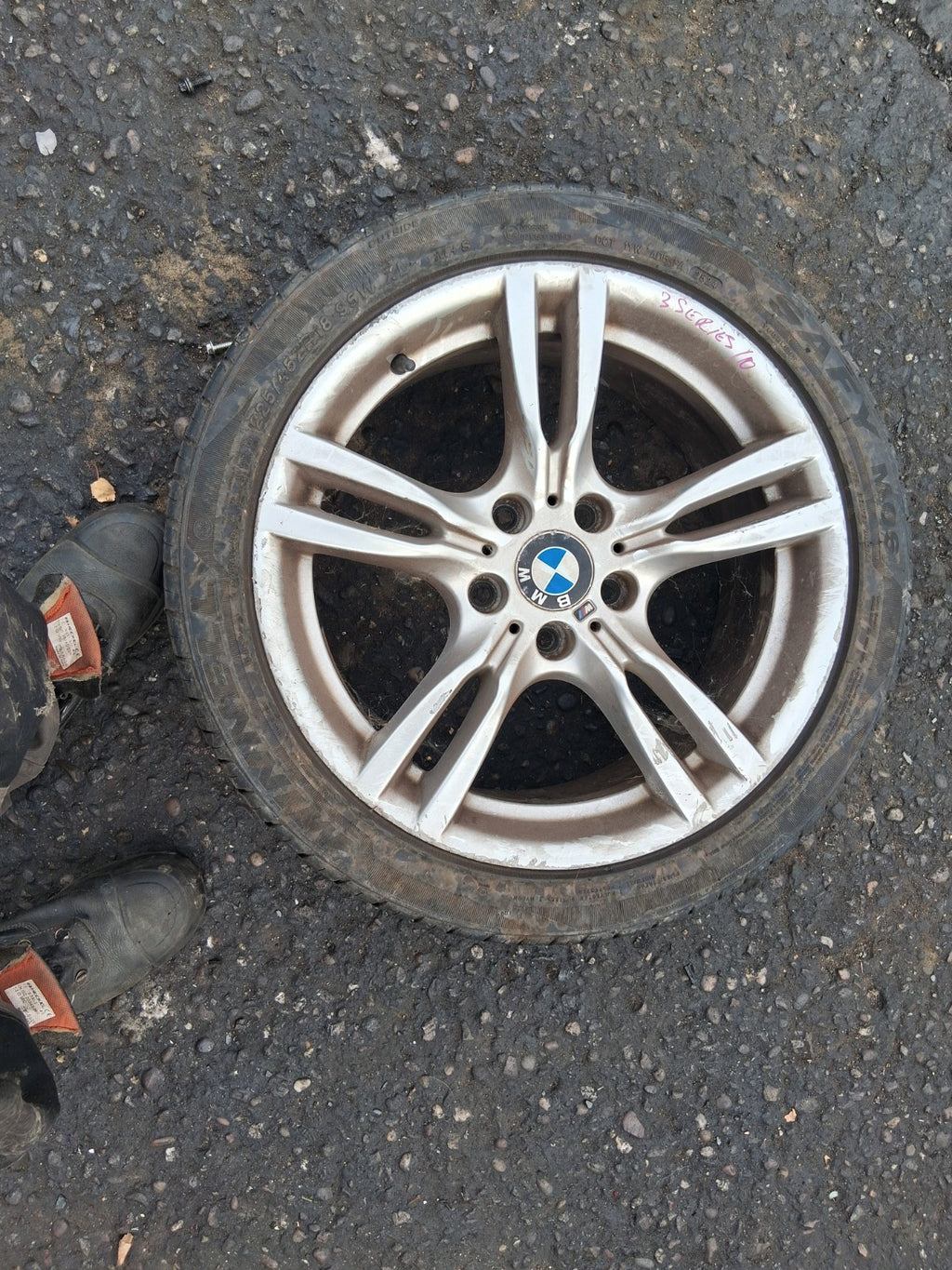 2010 BMW 3 SERIES E90 18 INCH SINGLE ALLOY WHEEL WITH TYRE 225/45ZR18