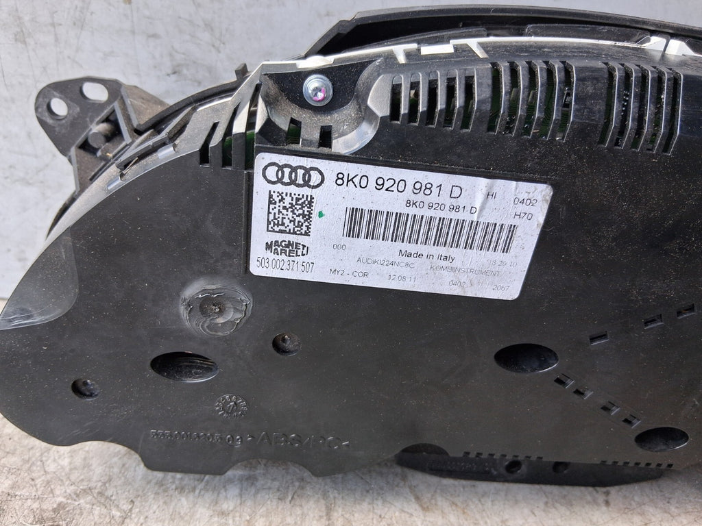 2011 AUDI A4 SPEEDO METER INSTRUMENT CLUSTER GAUGE 8K0920981D