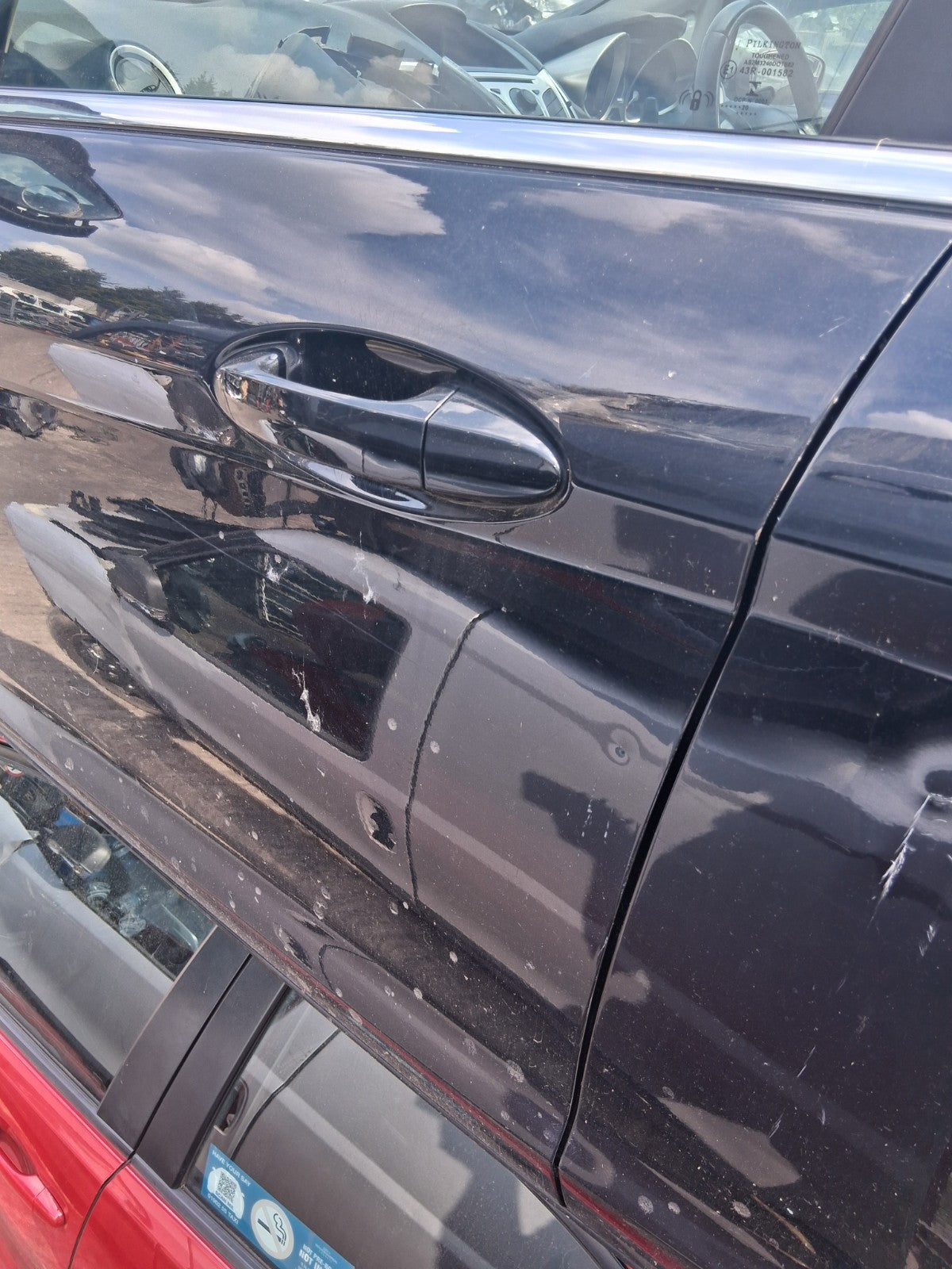 2012 FORD FIESTA MK7 5 DOOR NSF PASSENGER SIDE FRONT LEFT BARE DOOR BLACK