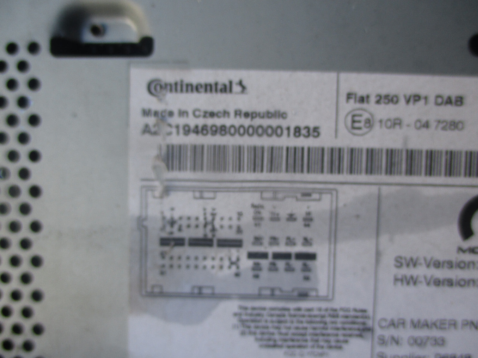 CITROEN RELAY 2020 RADIO CD PLAYER HEAD UNIT 07357124040
