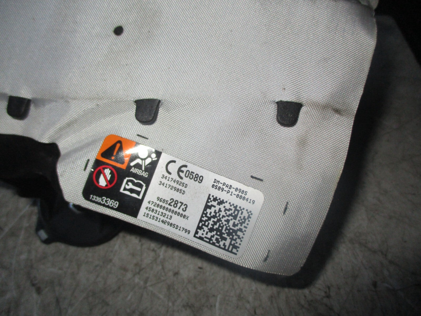 VAUXHALL CORSA E 2015 FRONT PASSENGER DASH DASHBOARD AIRBAG 96852873