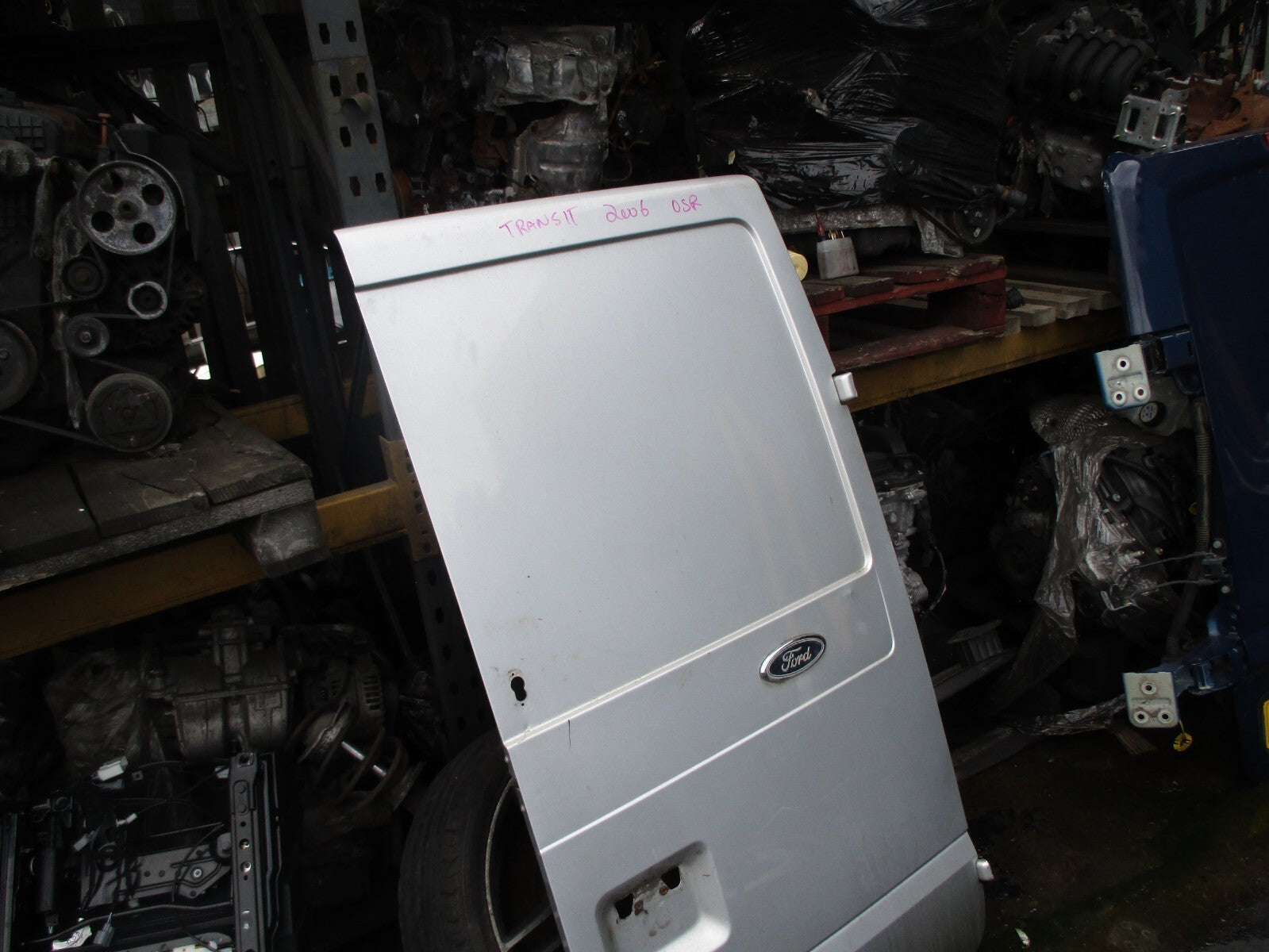 FORD TRANSIT MK6 2006 OSR DRIVER  SIDE REAR DOOR SILVER