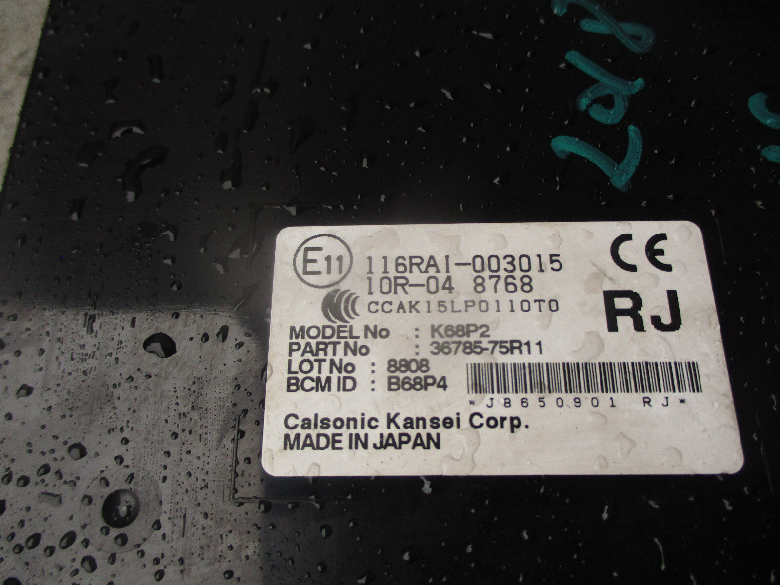 2018 SUZUKI IGNIS 1.2 PETROL BCM BODE CONTROL MODULE 3678575R11