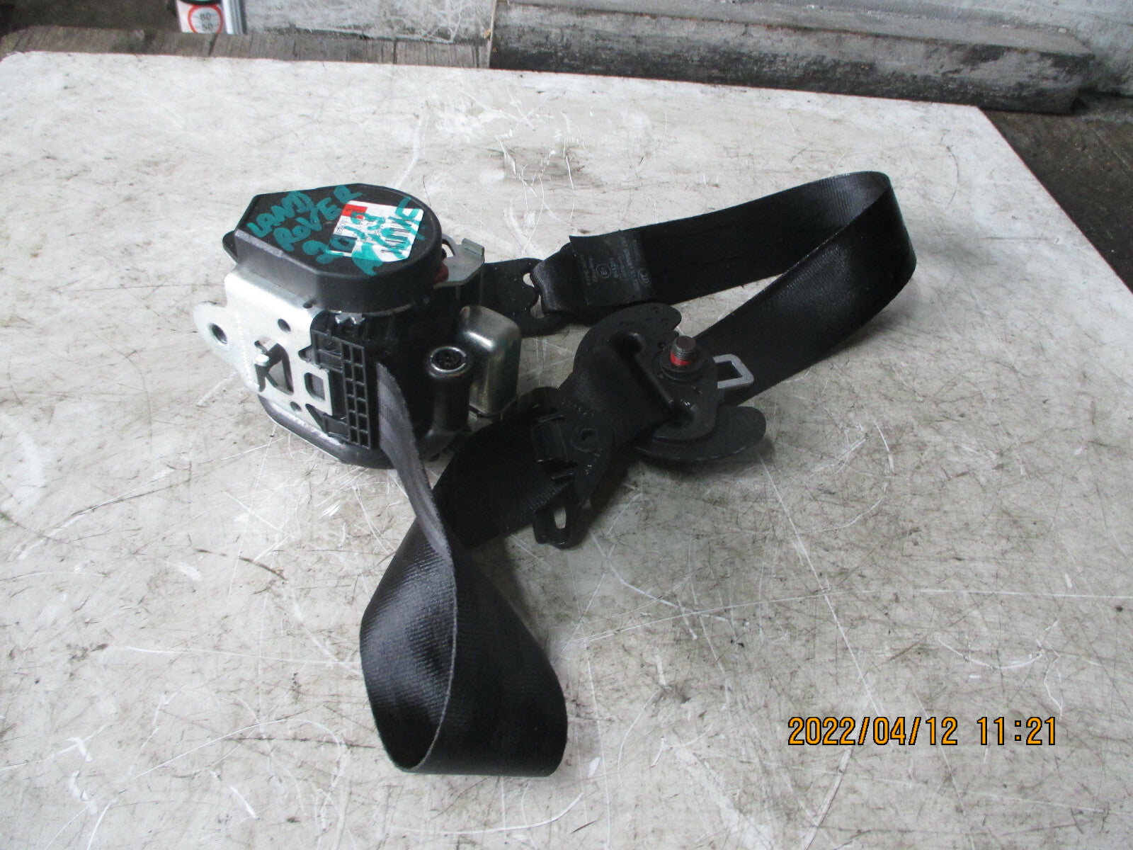 RANGEROVER EVOQUE L538 2013 NSF PASSENGER FRONT SEAT BELT ASSEMBLY 620198200