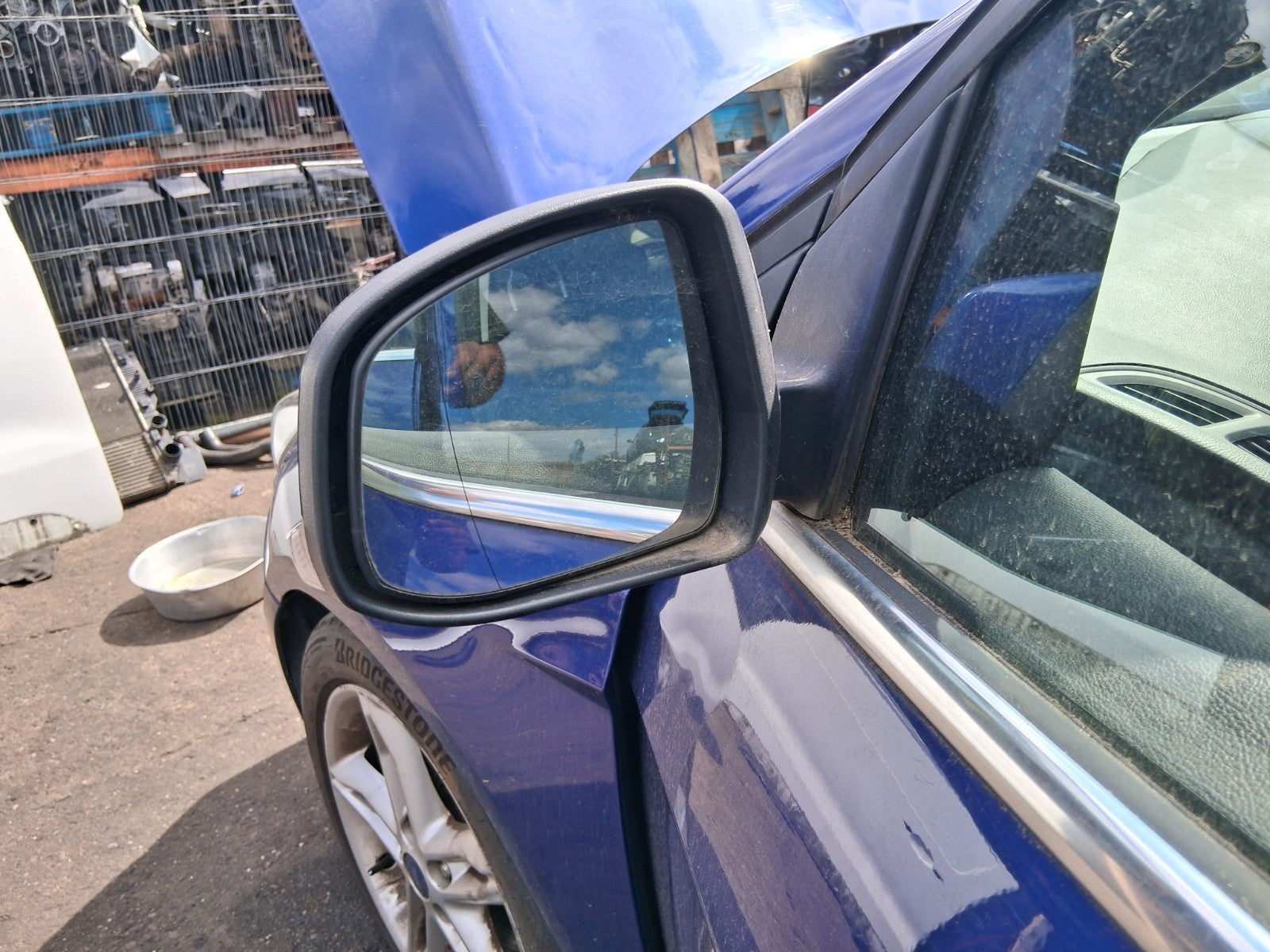 2015 FORD FOCUS MK3 HATCH NS PASSENGER SIDE WING MIRROR DEEP IMPACT BLUE MET HF