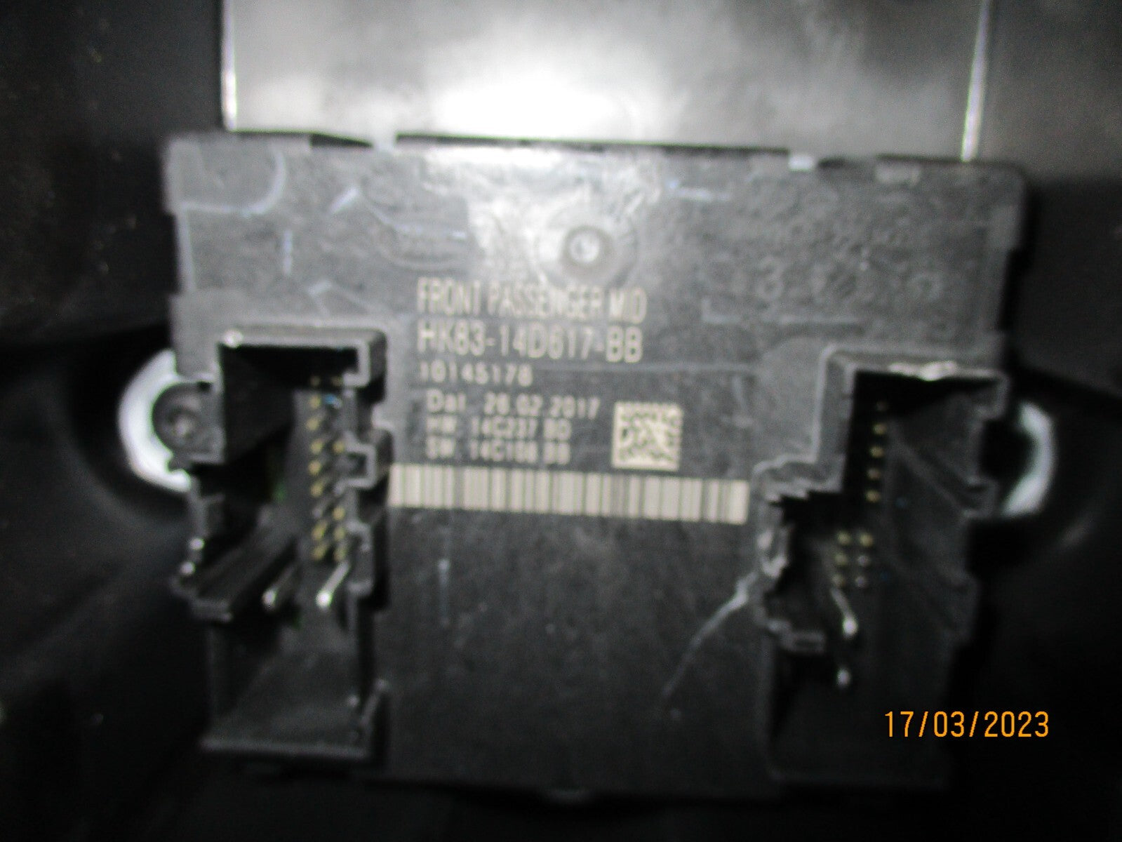 JAGUAR XE 2017 NSF PASSENGER SIDE FRONT DOOR CONTROL MODULE HK8314D617BB