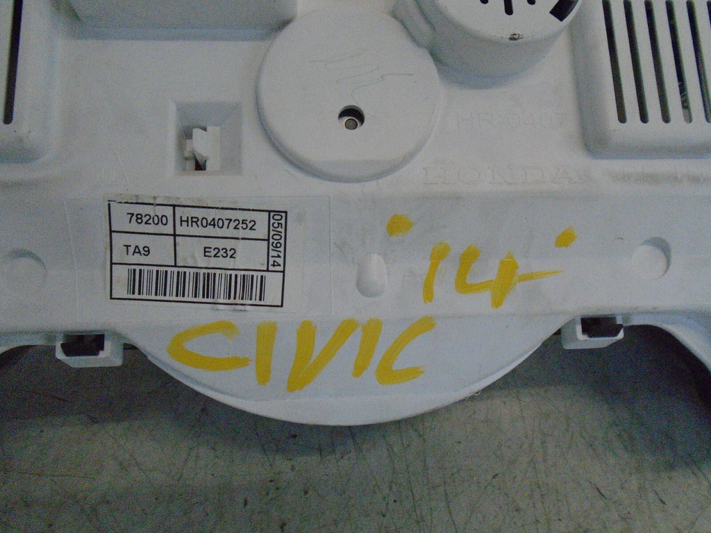 HONDA CIVIC 2014 MK9 SPEEDOMETER INSTRUMENT CLUSTER HR0407252