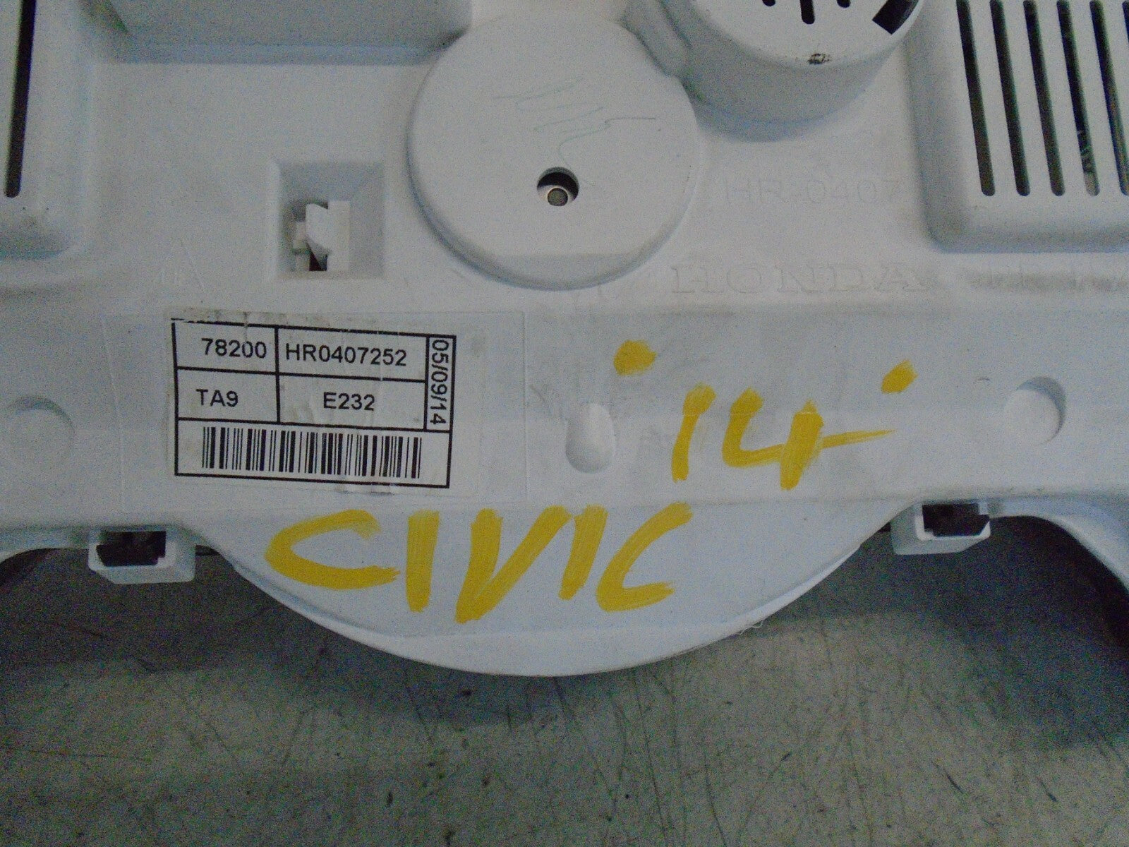 HONDA CIVIC 2014 MK9 SPEEDOMETER INSTRUMENT CLUSTER HR0407252