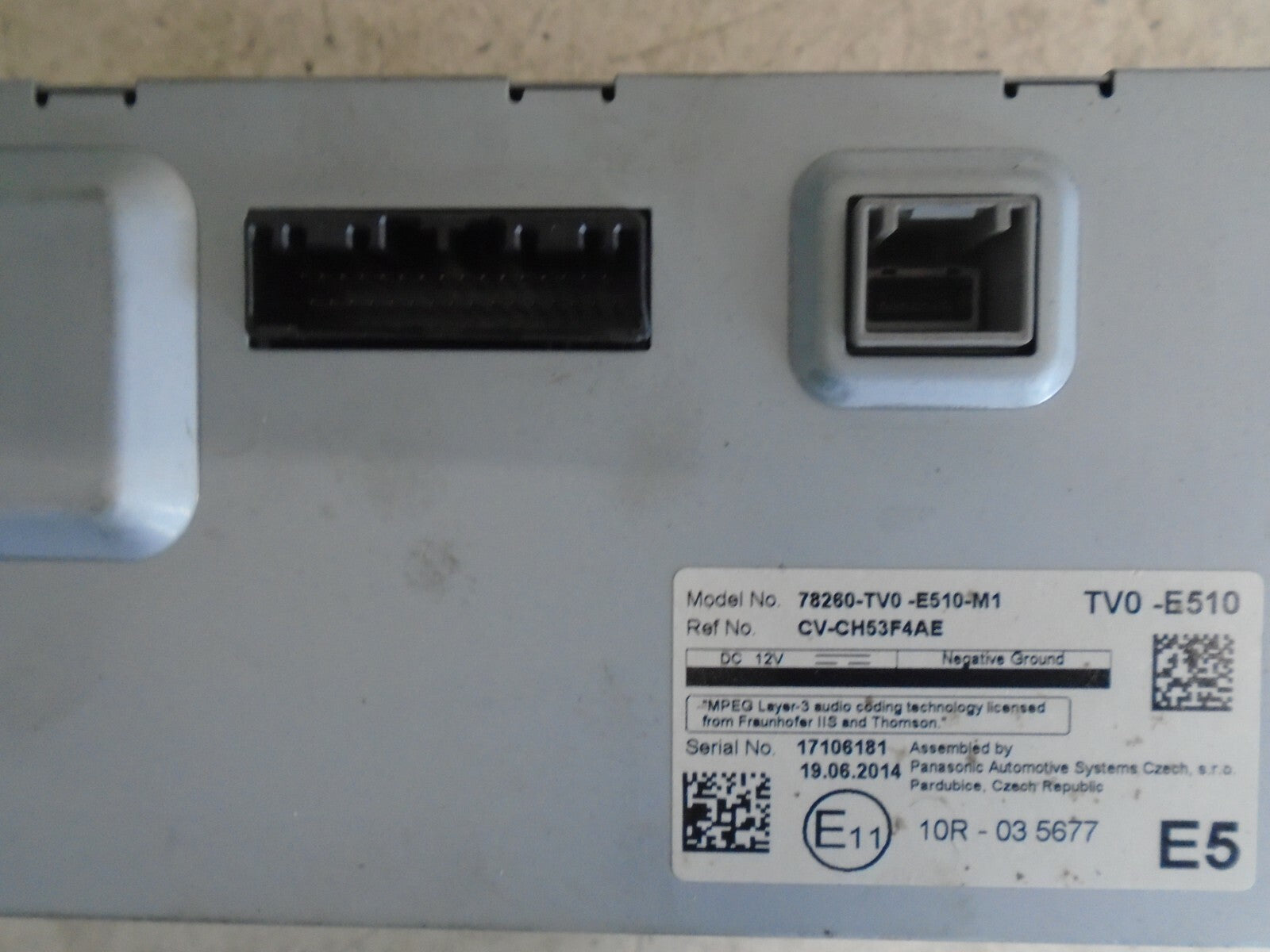 HONDA CIVIC 2015 MK9 DASHBOARD DISPLAY SCREEN 78260TV0E510M1