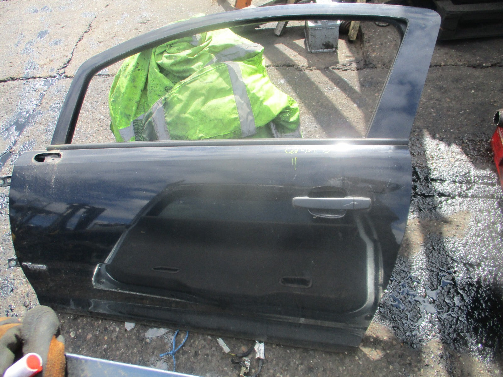 2012 VAUXHALL CORSA D 3 DOOR NS PASSENGER SIDE DOOR BLACK