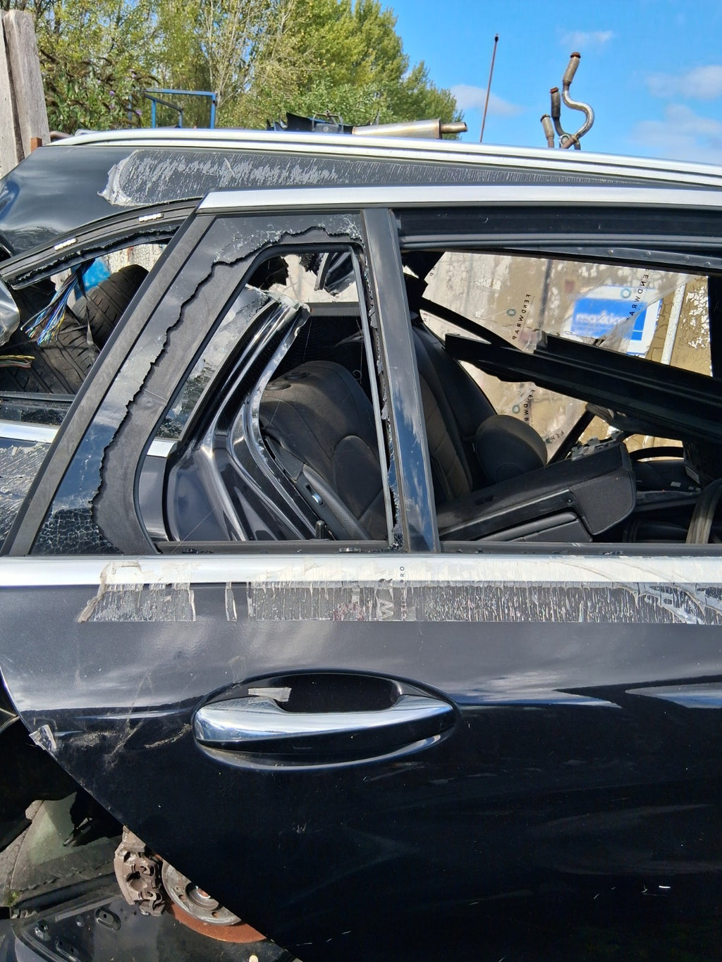 2016 MERCEDES C CLASS W205 OSR DRIVER SIDE REAR RIGHT BARE DOOR BLACK 197