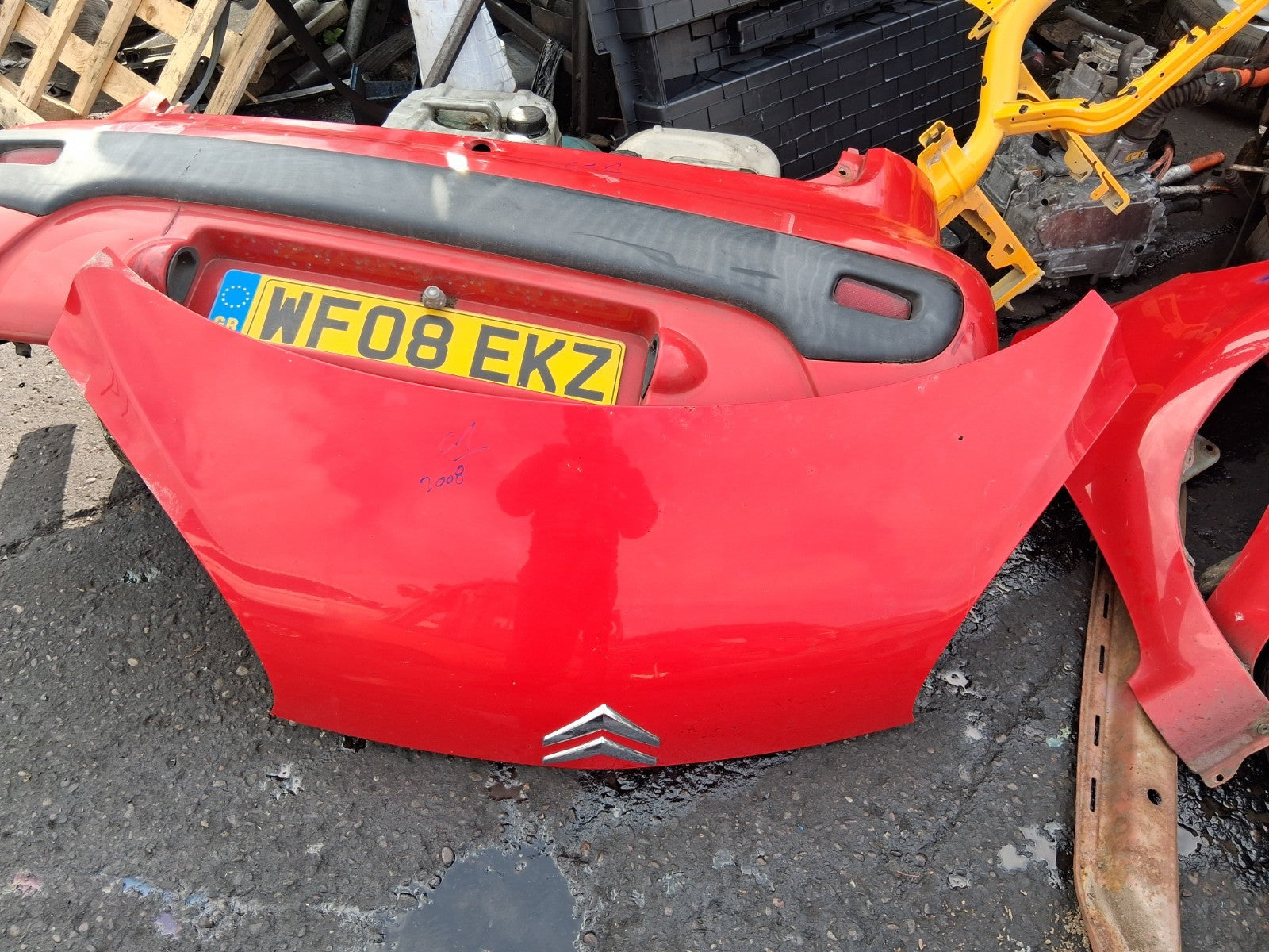 2008 CITROEN C1 MK1 3 DOOR FRONT BONNET HOOD PANEL RED