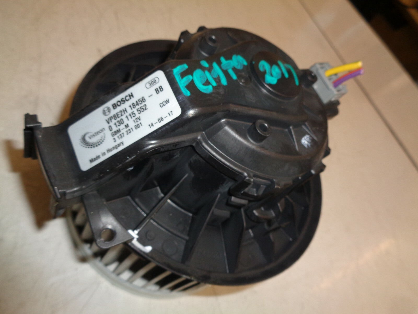 FORD FIESTA 2017 MK7 1.25 PETROL HEATER BLOWER FAN MOTOR 8E2H18456BB