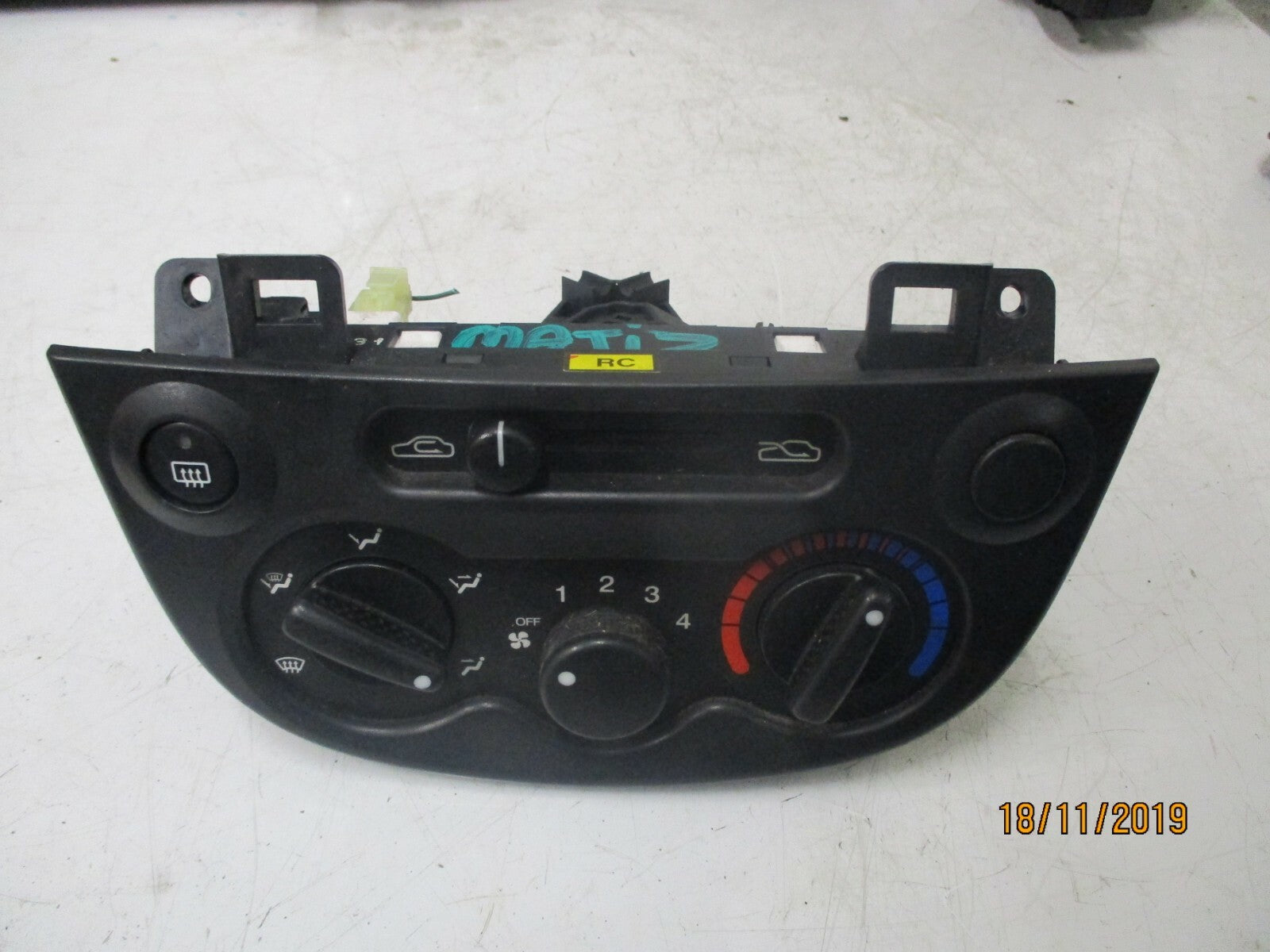 CHEVROLET MATIZ 2005 HEATER CONTROL SWITCH PANEL REAR WINDOW SWITCH BUTTON