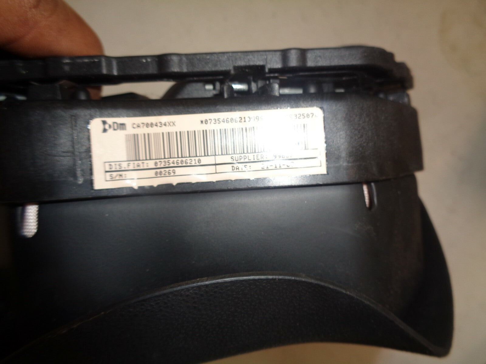 FIAT GRANDE PUNTO 2007 1.2 PETROL DRIVER SIDE STEERING WHEEL AIRBAG 07354606210