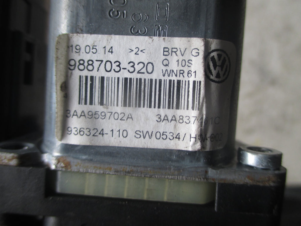 VW VOLKSWAGEN PASSAT B7 2014 NSF PASSENGER SIDE FRONT WINDOW MOTOR REGULATOR