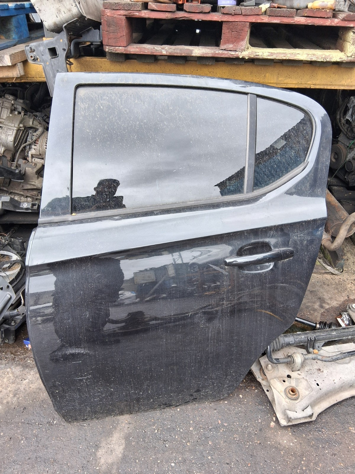 2015 VAUXHALL CORSA E NSR PASSENGER SIDE REAR DOOR COMPLETE BLACK Z22C CARBON