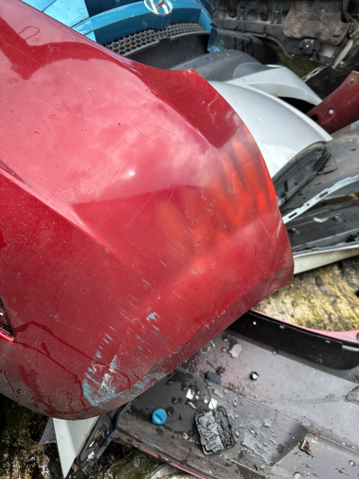 FIAT GRANDE PUNTO 2007 REAR COMPLETE BUMPER RED