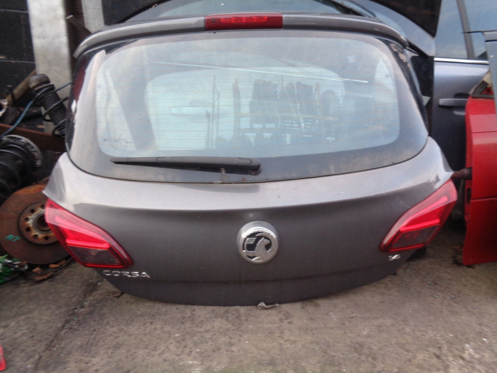 VAUXHALL CORSA E 2016 3 DOOR REAR TAILGATE BOOTLID COMPLETE WITH LIGHTS GREY