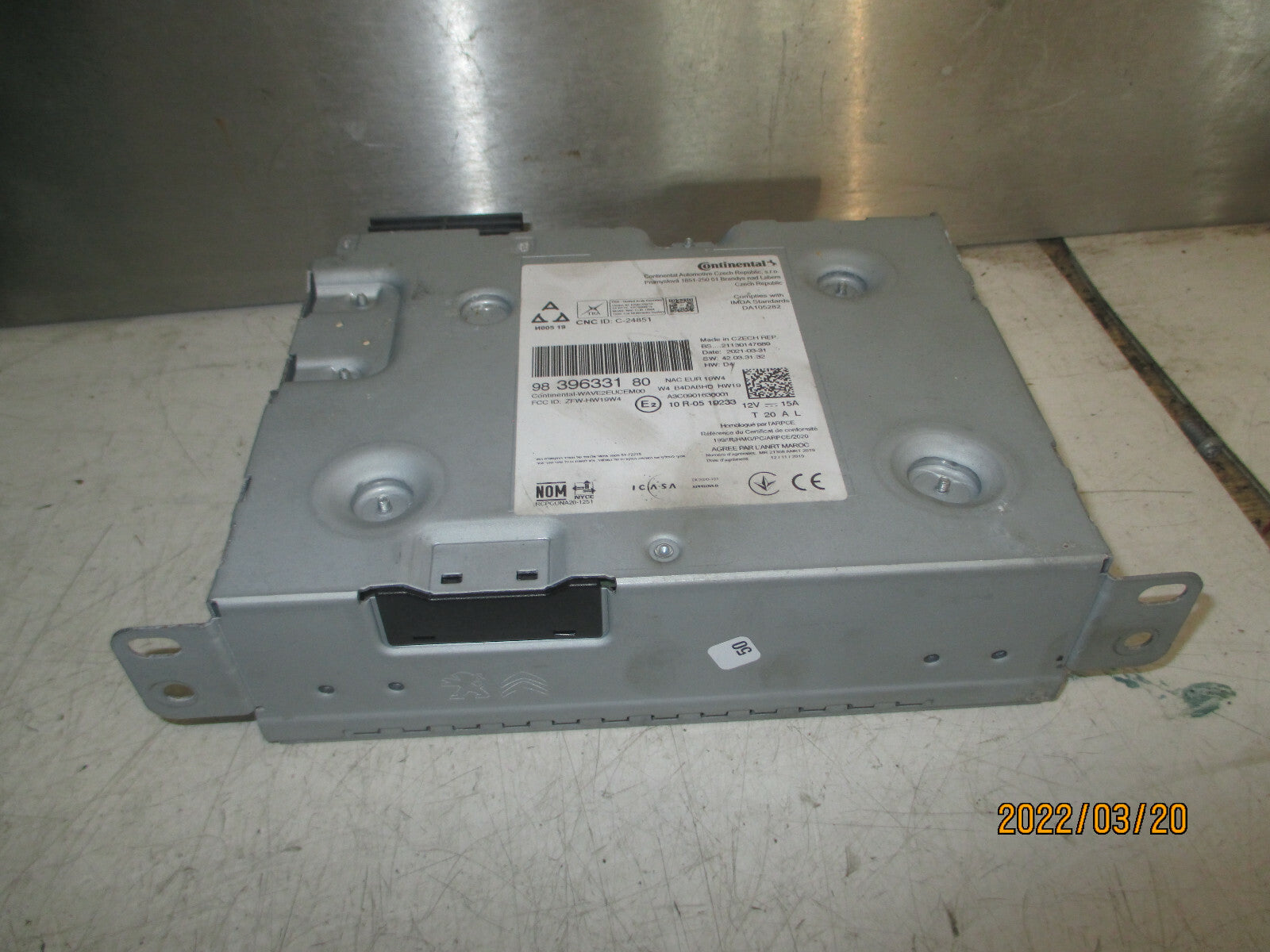 CITROEN C4 MK3 2021 RADIO SAT NAV HEAD UNIT 9839633180