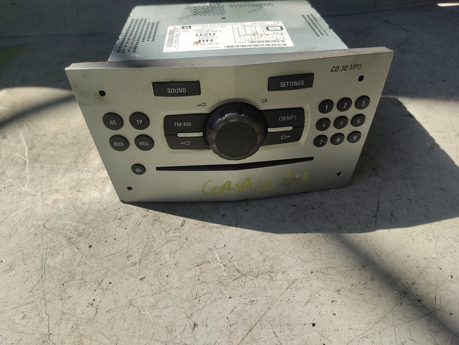VAUXHALL CORSA D 2012 RADIO CD PLAYER HEAD UNIT 13357127