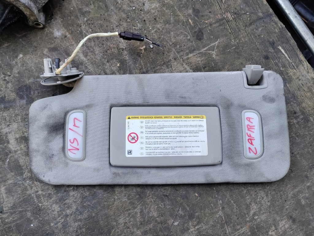 VAUXHALL ZAFIRA C MK3 NS PASSENGER SIDE SUN VISOR