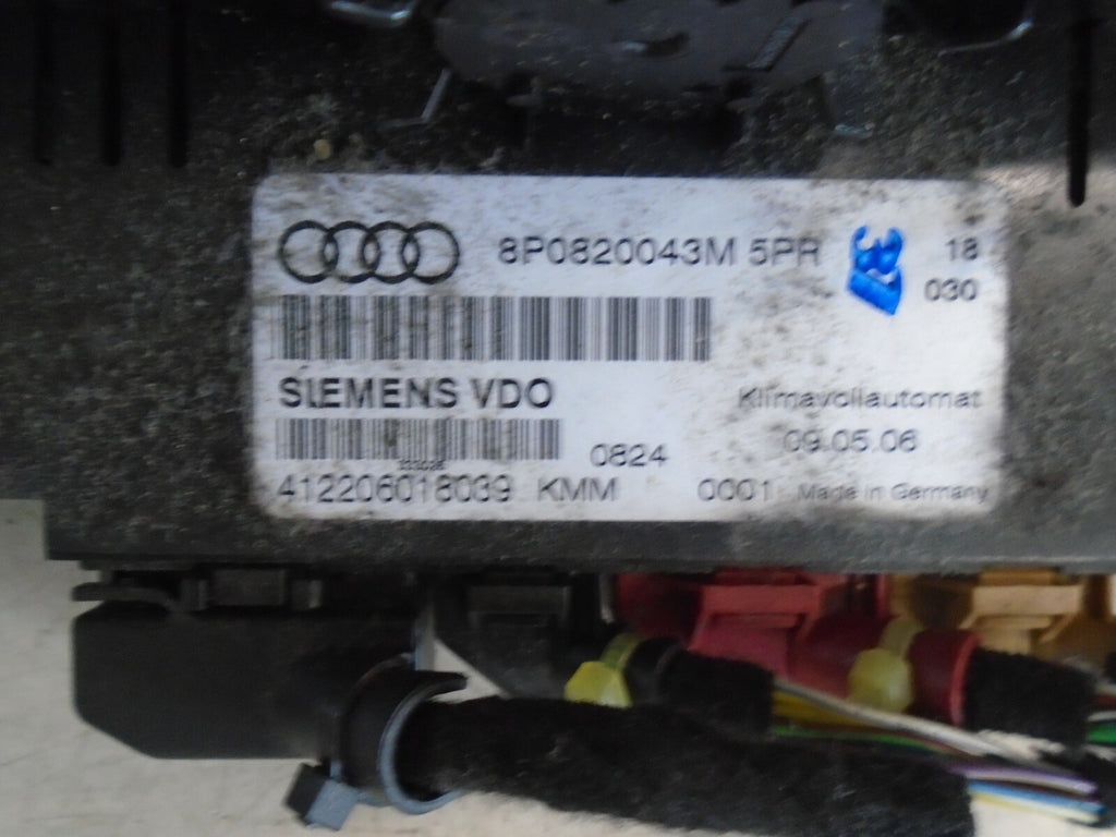AUDI A3 2006 MK2 AC CLIMATE HEATER CONTROL PANEL 8P0820043M