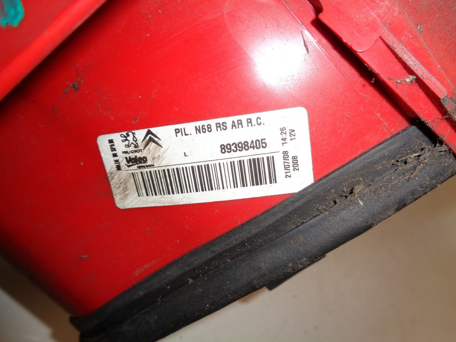 CITROEN XSARA PICASSO 2004 NSR PASSENGER SIDE REAR TAIL LIGHT 89398405