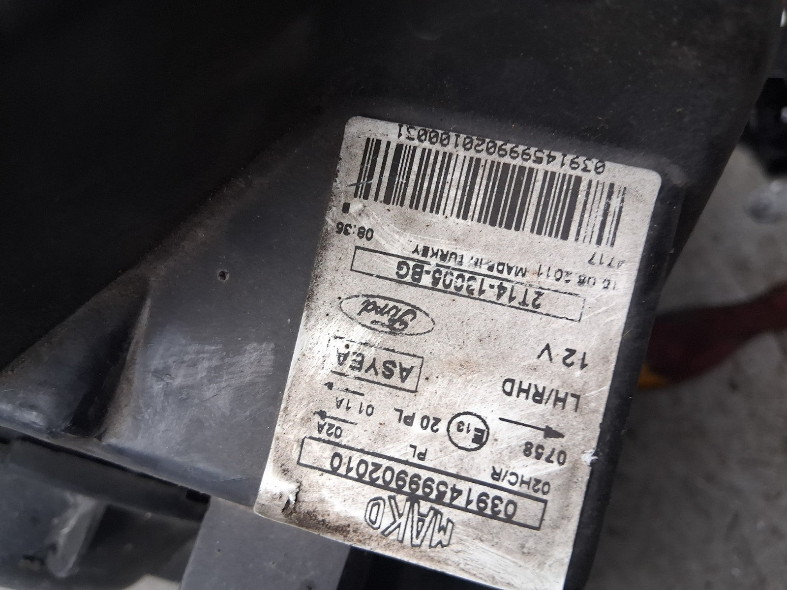 2011 FORD TRANSIT CONNECT MK1 NSF PASSENGER SIDE FRONT HEADLIGHT 2T1413005BG